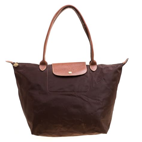 tote medium brown|brown nylon tote bag.